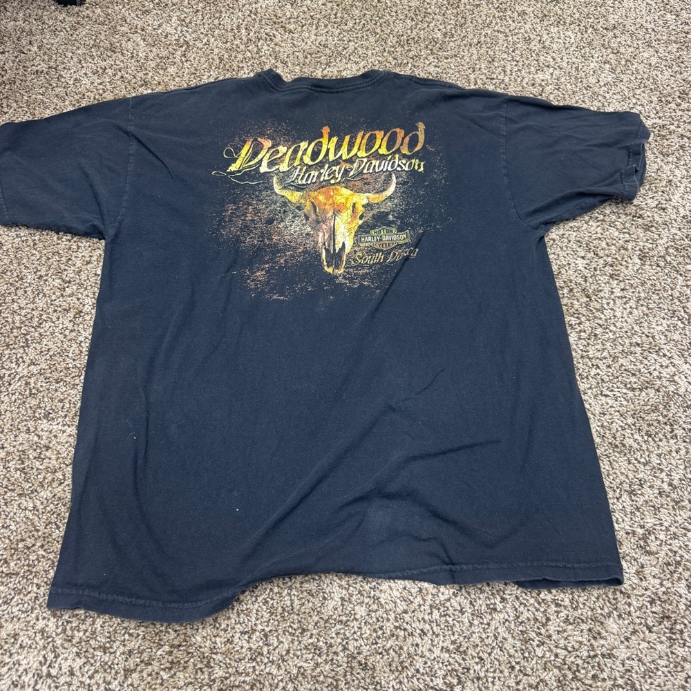 Harley-Davidson Deadwood Black Tee with Yellow Graphic